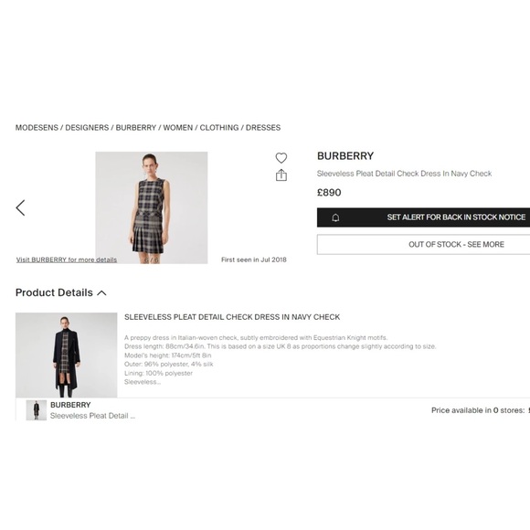 Burberry Alana Embroidered Equestrian Knight Logo Navy Plaid Mini Dress US 8 - Picture 5 of 16